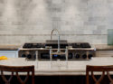 Bronzework Studio Gail Drury Design Flowing Liner metal accent tile kitchen installation