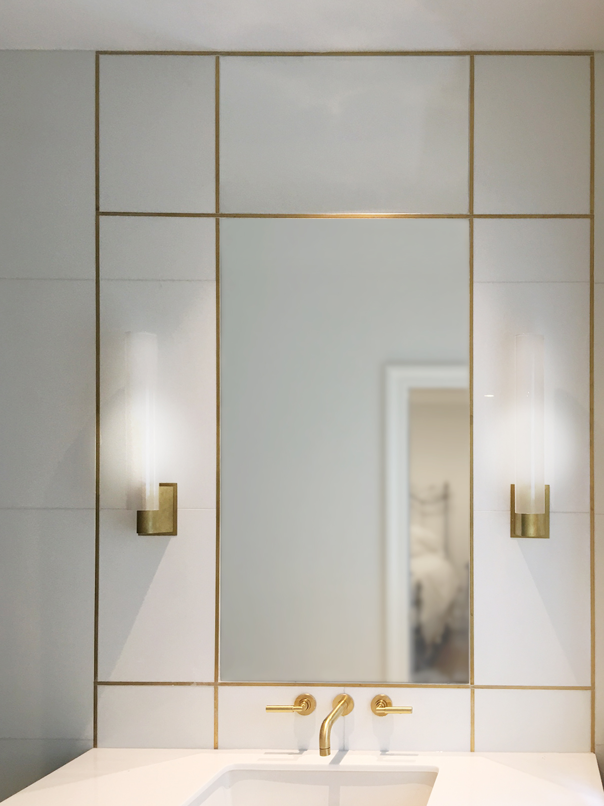 Precision Square Liner Hepburn Brass  -- metal tile liner trim