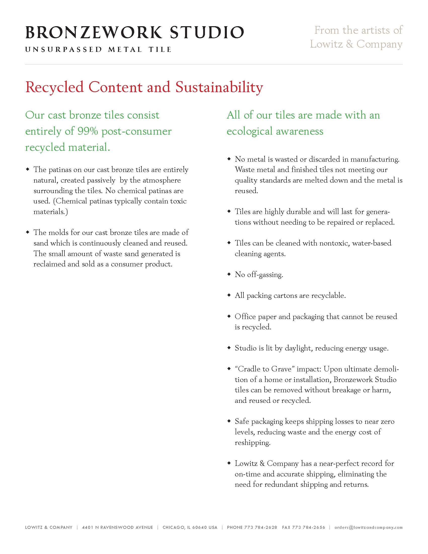Recycled Content - Sustainability