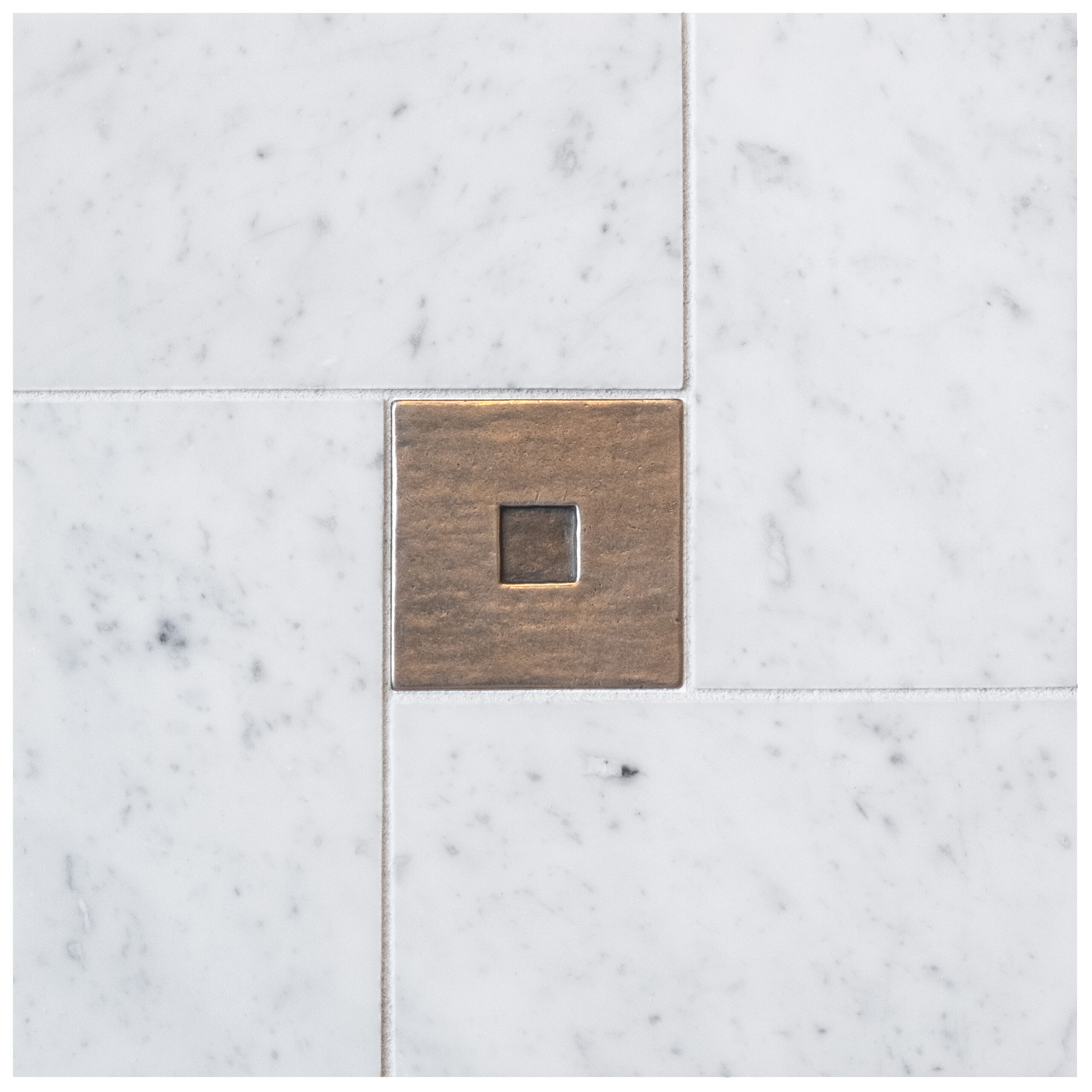 Square 3x3 in Traditional Bronze with white marble
