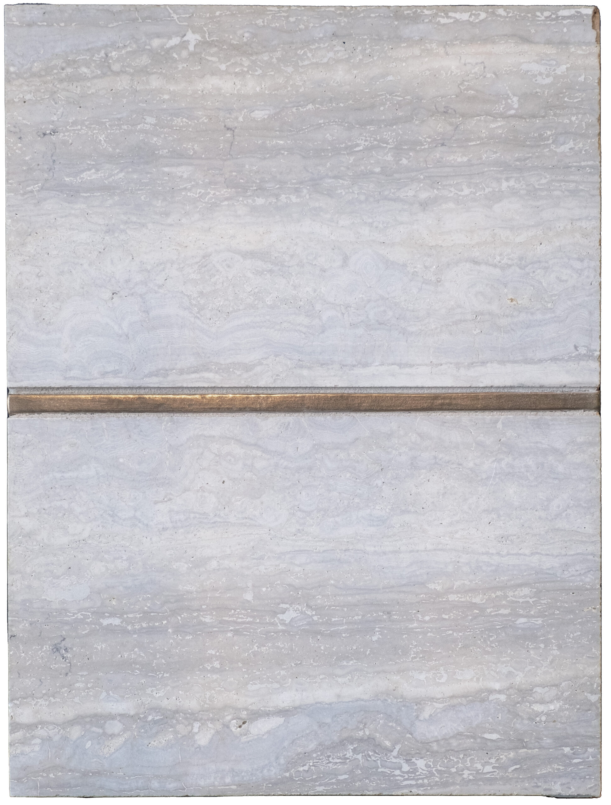 Straight Line in Traditional Bronze with blue-green limestone