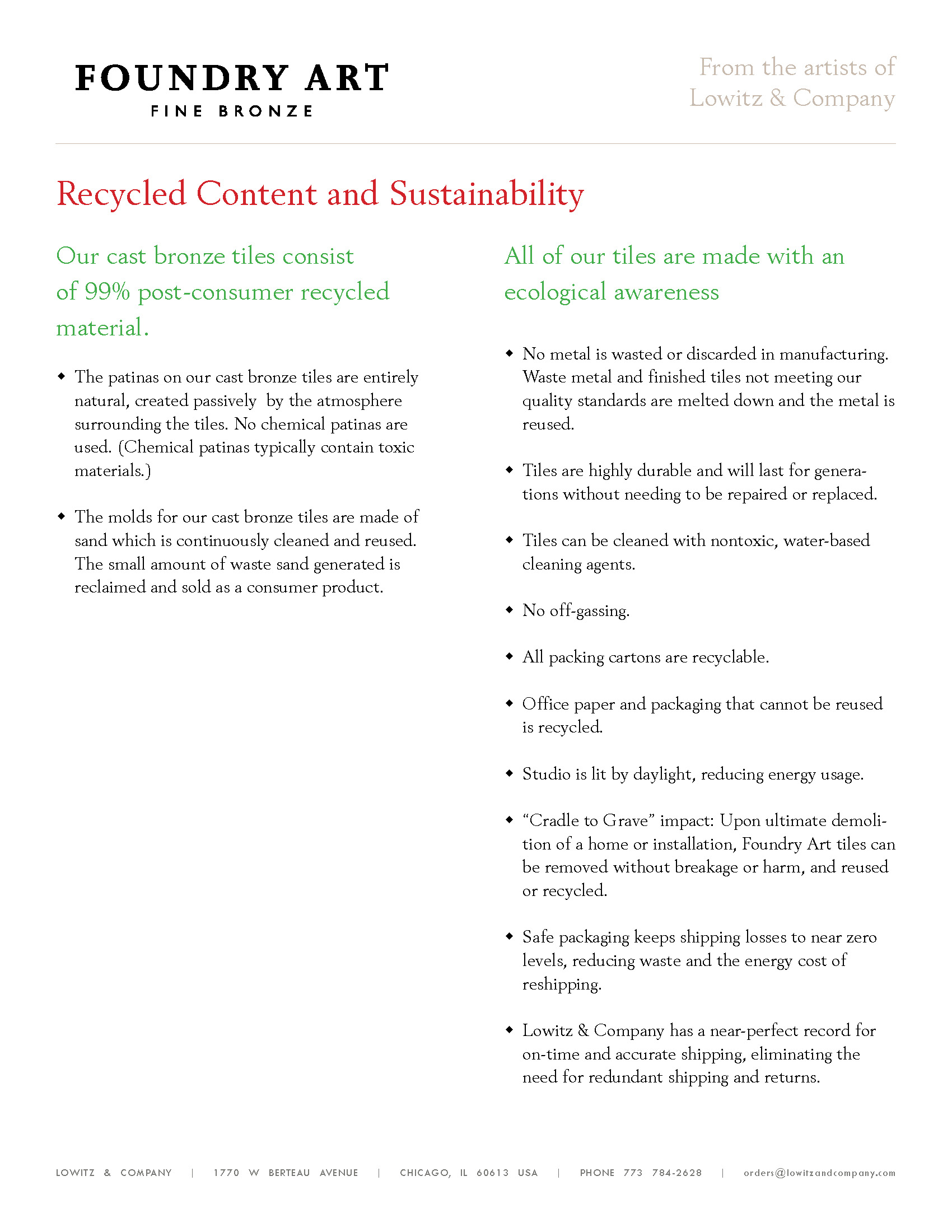 Recycled Content - Sustainability